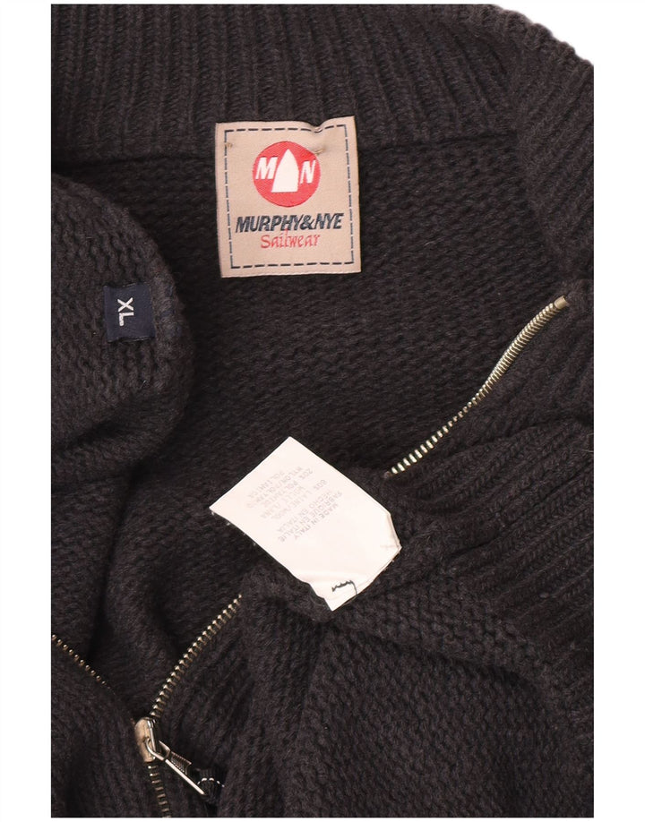 Murphy & Nye Suéter tipo cárdigan para hombre XL Lana gris