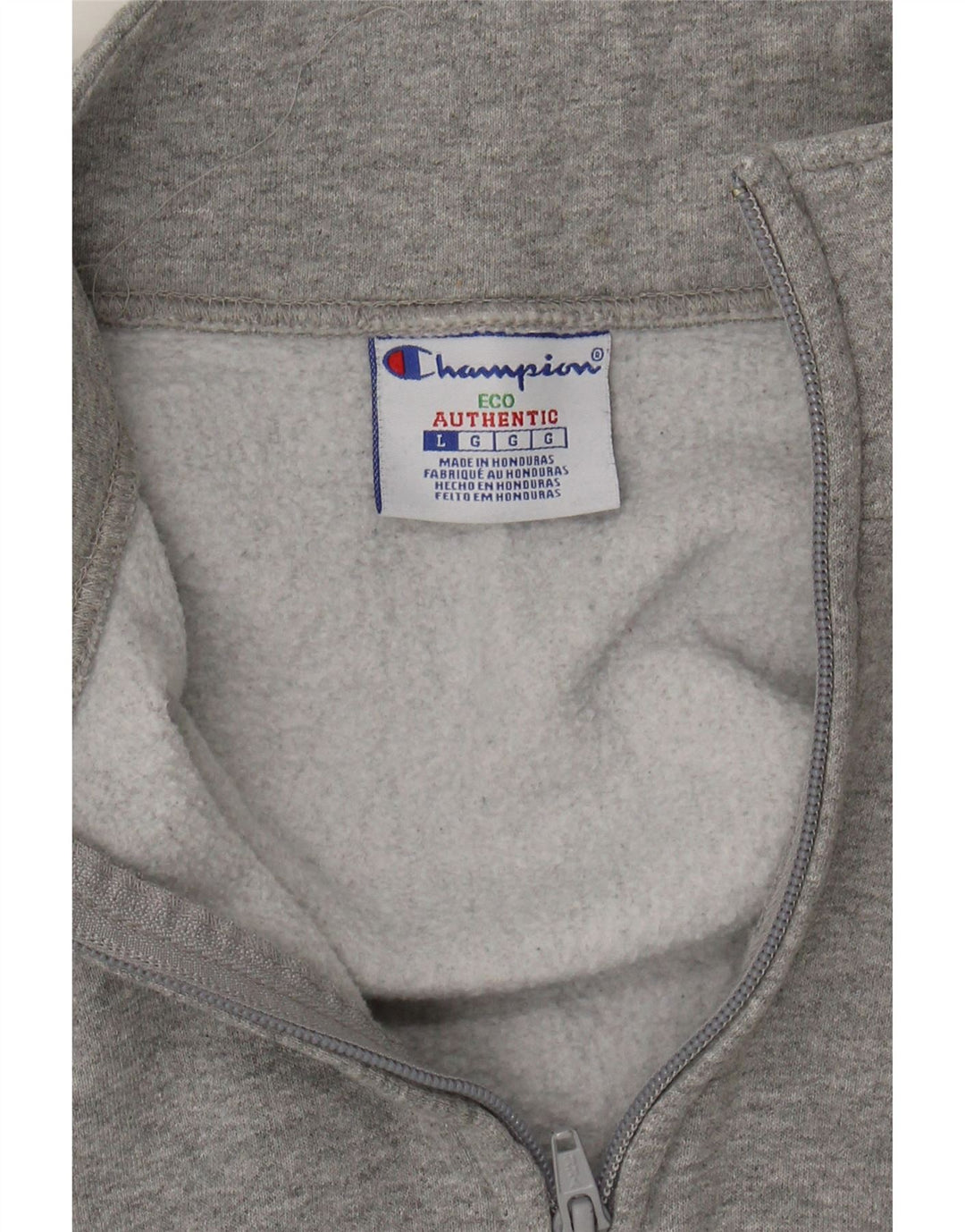 CHAMPION Mens Zip Neck Sweatshirt Jumper Large Grey Vintage Champion and Second-Hand Champion from Messina Hembry 