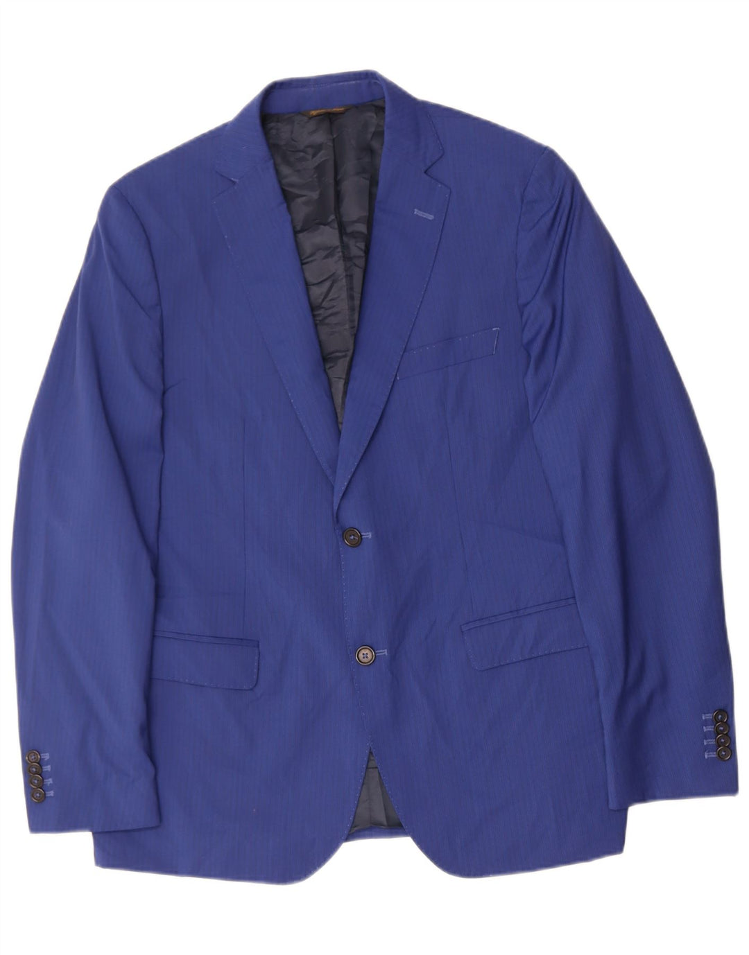 ENRICO COVERI Mens 2 Button Blazer Jacket IT 54 2XL Blue Pinstripe Wool