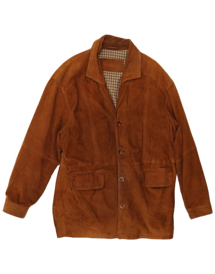 PAUL SMITH Chaqueta de ante para hombre IT 50 Cuero marrón grande