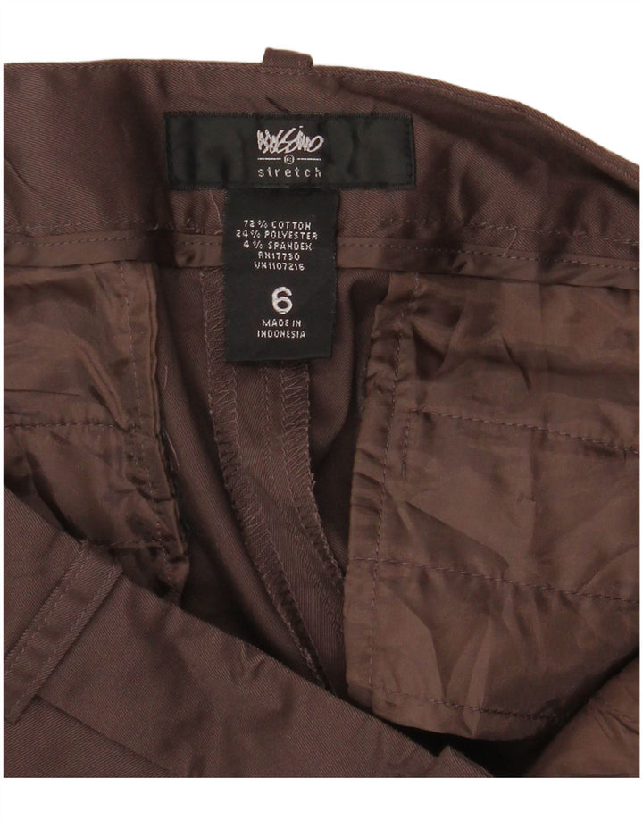 Mossimo Bermudas Elásticas Mujer W32 Grande Algodón Marrón
