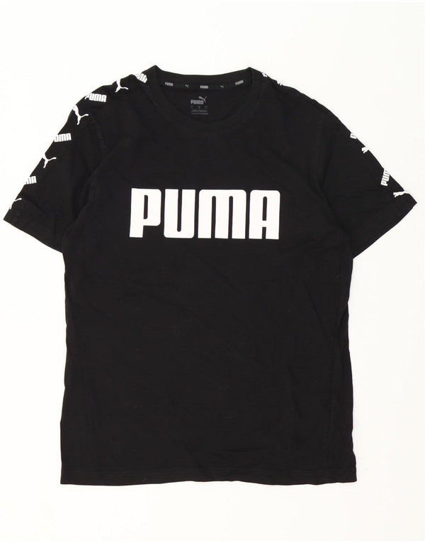 Puma - Camiseta gráfica para hombre, talla grande, algodón negro