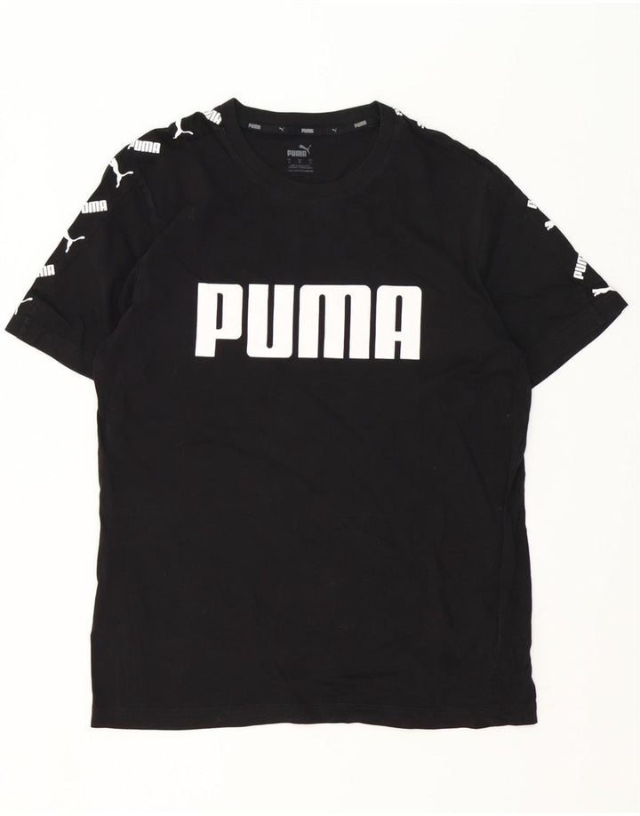 Puma - Camiseta gráfica para hombre, talla grande, algodón negro