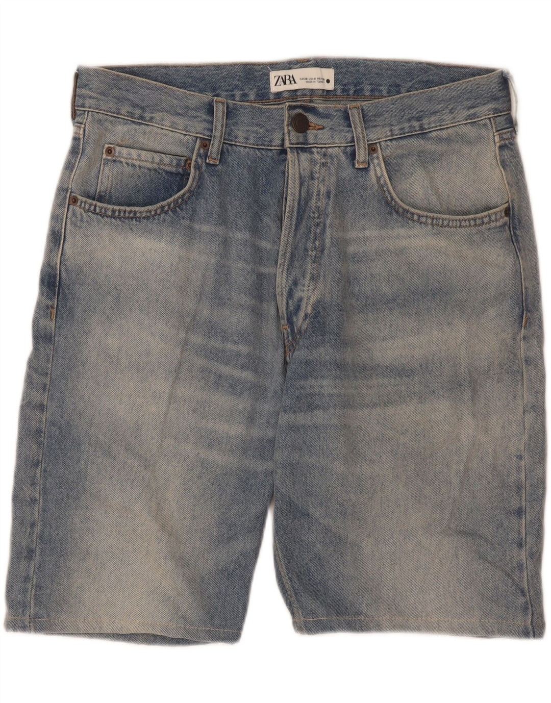 Zara Pantalones cortos de mezclilla para mujer EU 38 Small W28 Algodón azul
