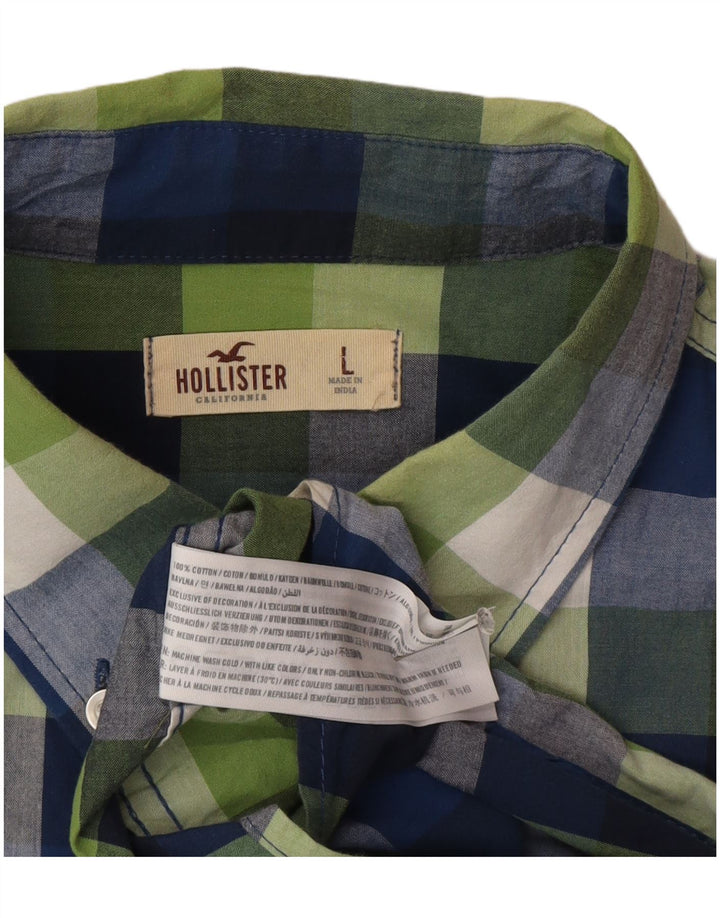 Camisa Hollister Hombre Algodón A Cuadros Multicolor Grande