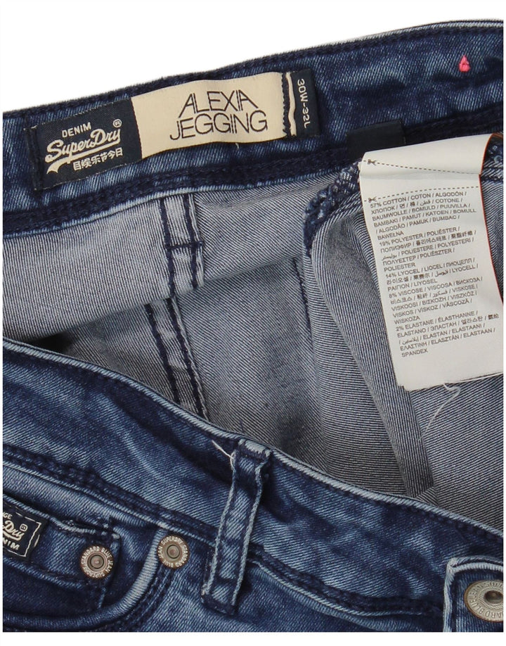 SUPERDRY Vaqueros ajustados Alexia Jegging para mujer W30 L32 Algodón azul