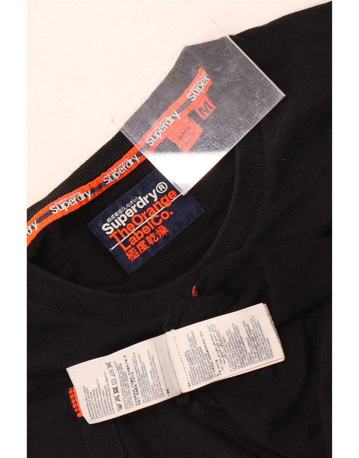 Superdry Camiseta para hombre Top Medium Black Cotton