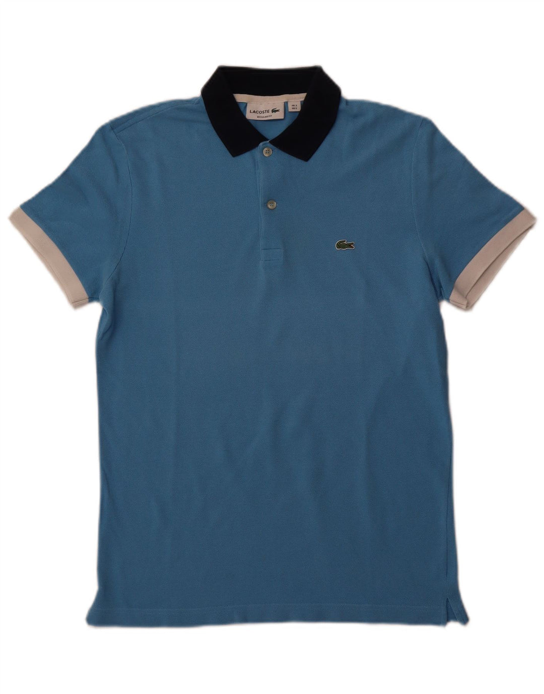 LACOSTE Polo de corte regular para hombre talla 3 pequeño algodón azul