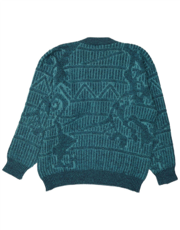 Ferrari Hombre Suéter Con Cuello En V Y Estampado Abstracto Azul Medio Geométrico