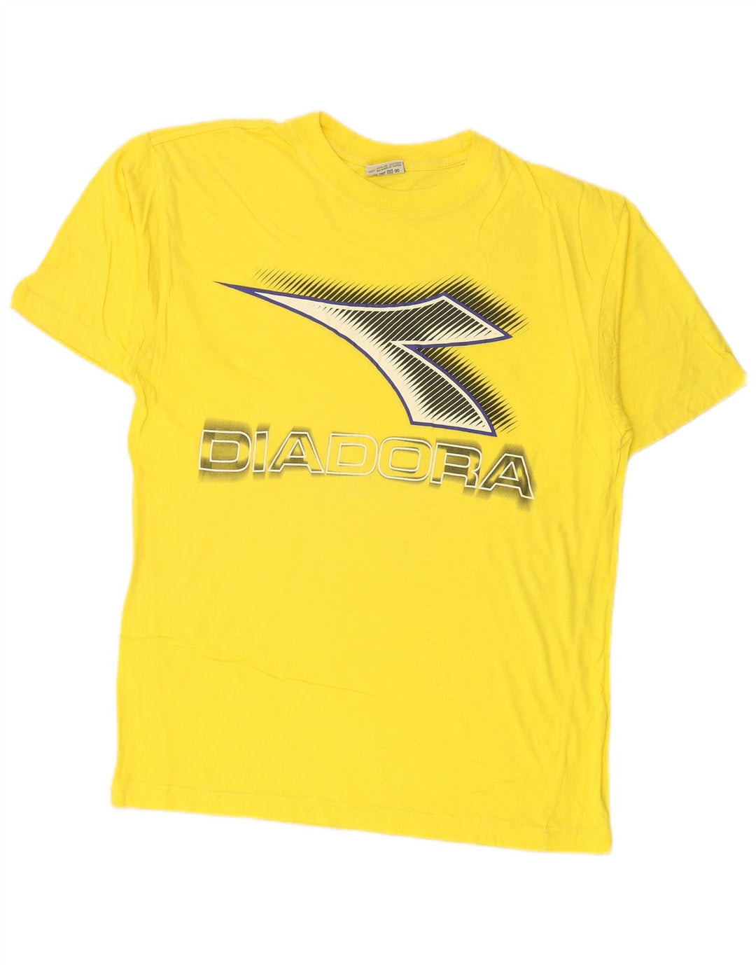 DIADORA Hombre Camiseta Estampada Top Algodón Amarillo Medio