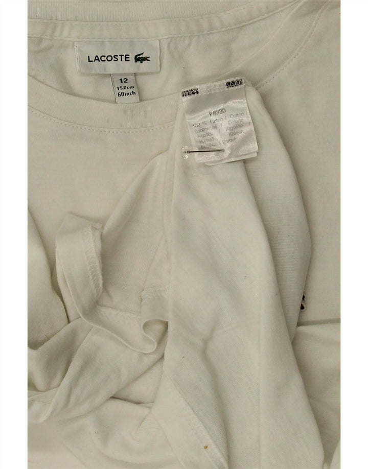 Lacoste Camiseta Niño Top 11-12 Años Blanco Algodón