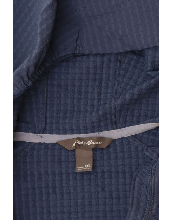 Eddie Bauer Chaqueta cortavientos con capucha para mujer UK 20 2XL Poliéster azul