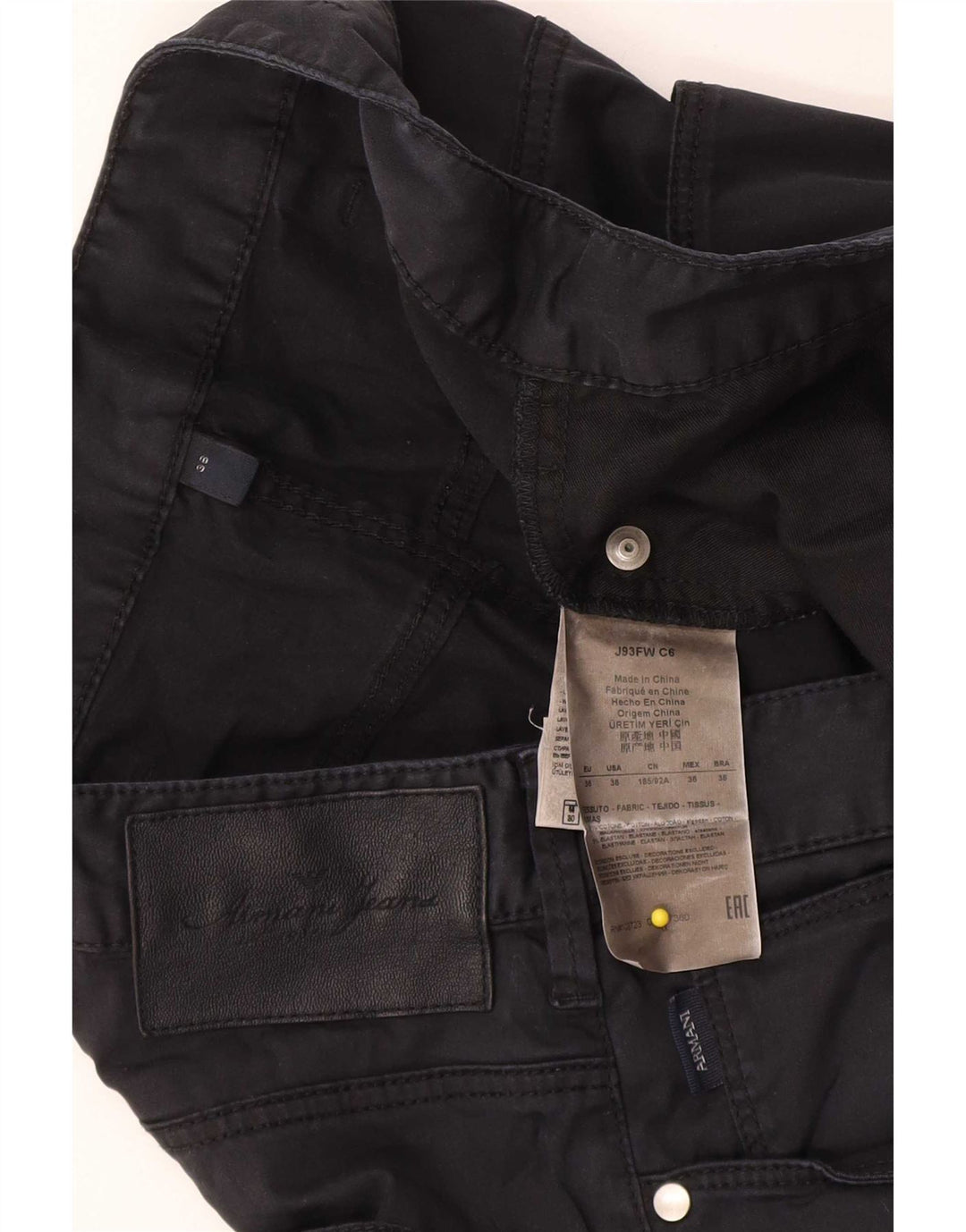 Armani Mens Slim Jeans W36 L32 Azul Marino Algodón