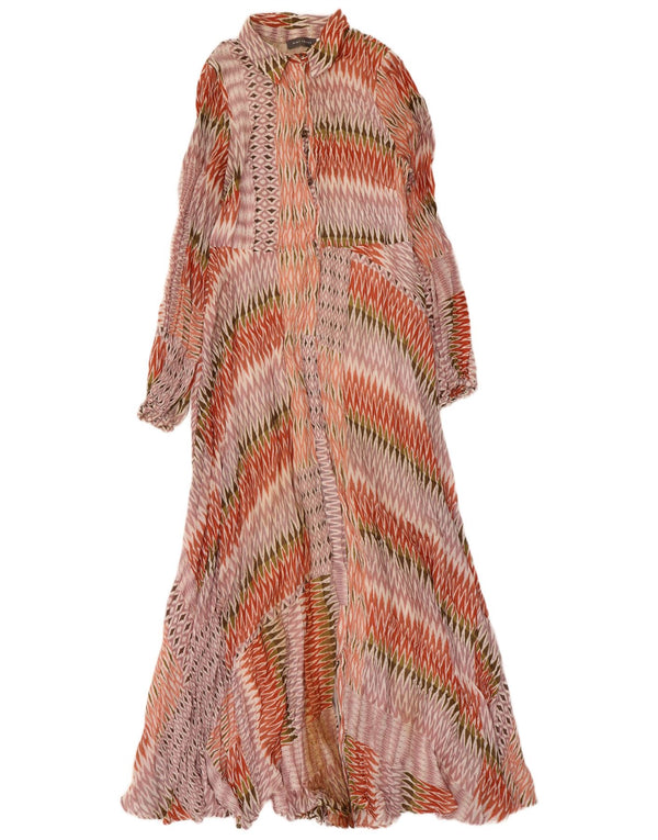 MINT VELVET Vestido largo de manga larga para mujer UK 40 Medium Ikat multicolor