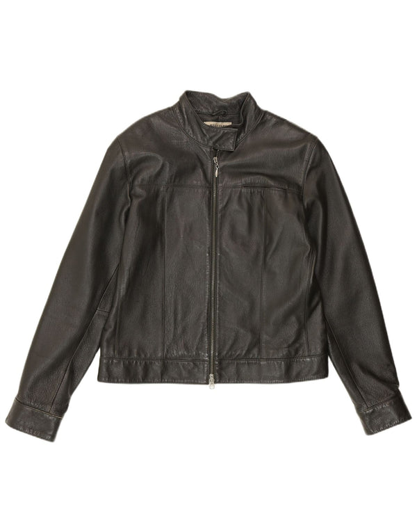 HELLINE Chaqueta de cuero para mujer UK 44 Cuero verde medio