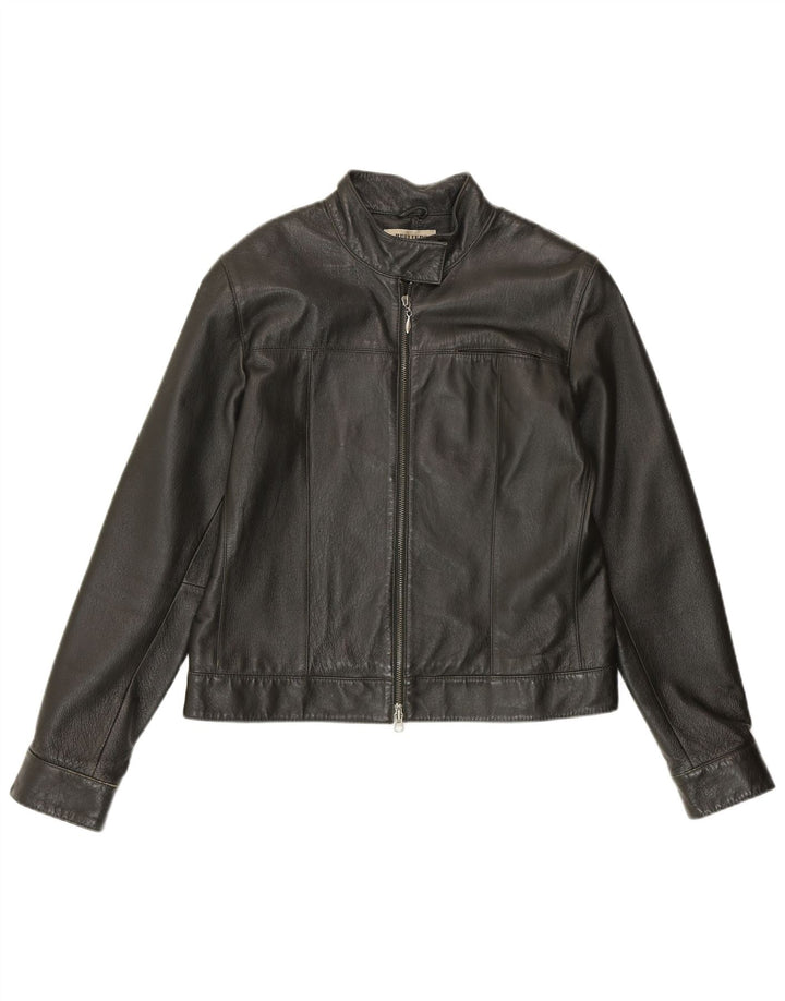 HELLINE Chaqueta de cuero para mujer UK 44 Cuero verde medio