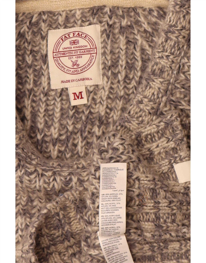 Jersey de hombre con cuello redondo y acrílico moteado en gris medio de Fat Face