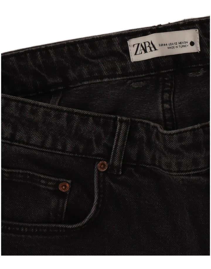 Zara Jeans Acampanados Cortos para Mujer EU 44 XL W34 L26 Gris