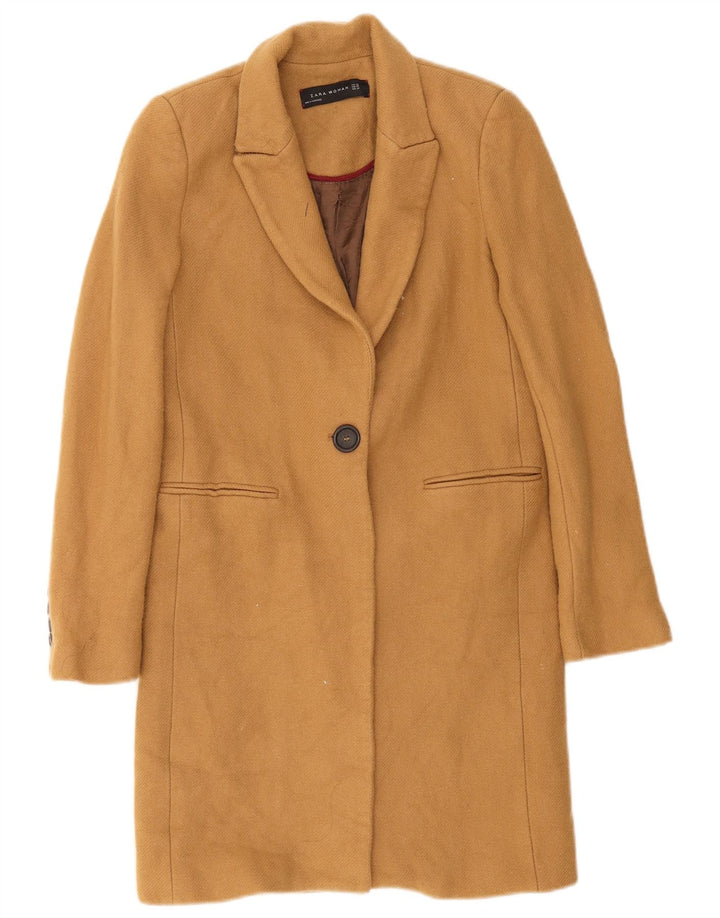 Zara Mujer Abrigo UK 6 XS Lana Marrón