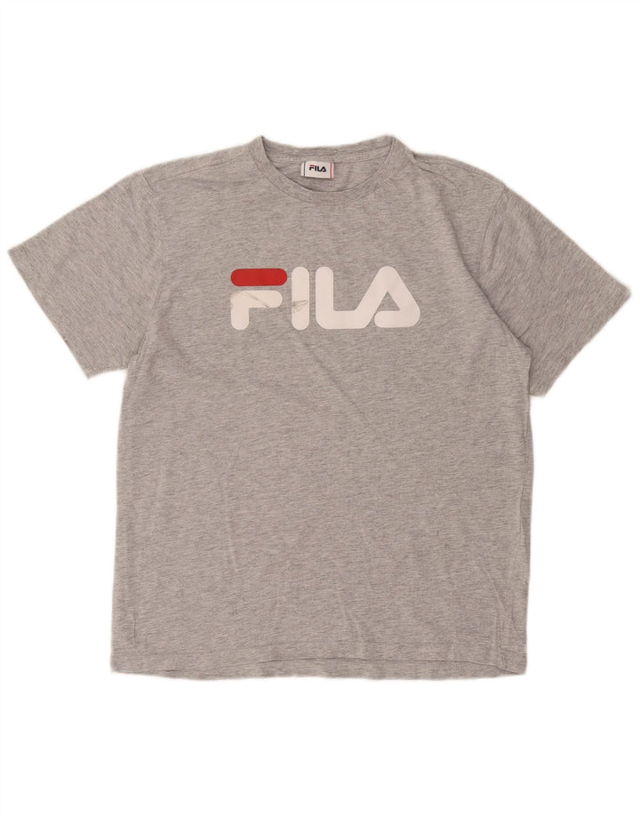 Fila Camiseta gráfica para hombre Top de algodón gris medio