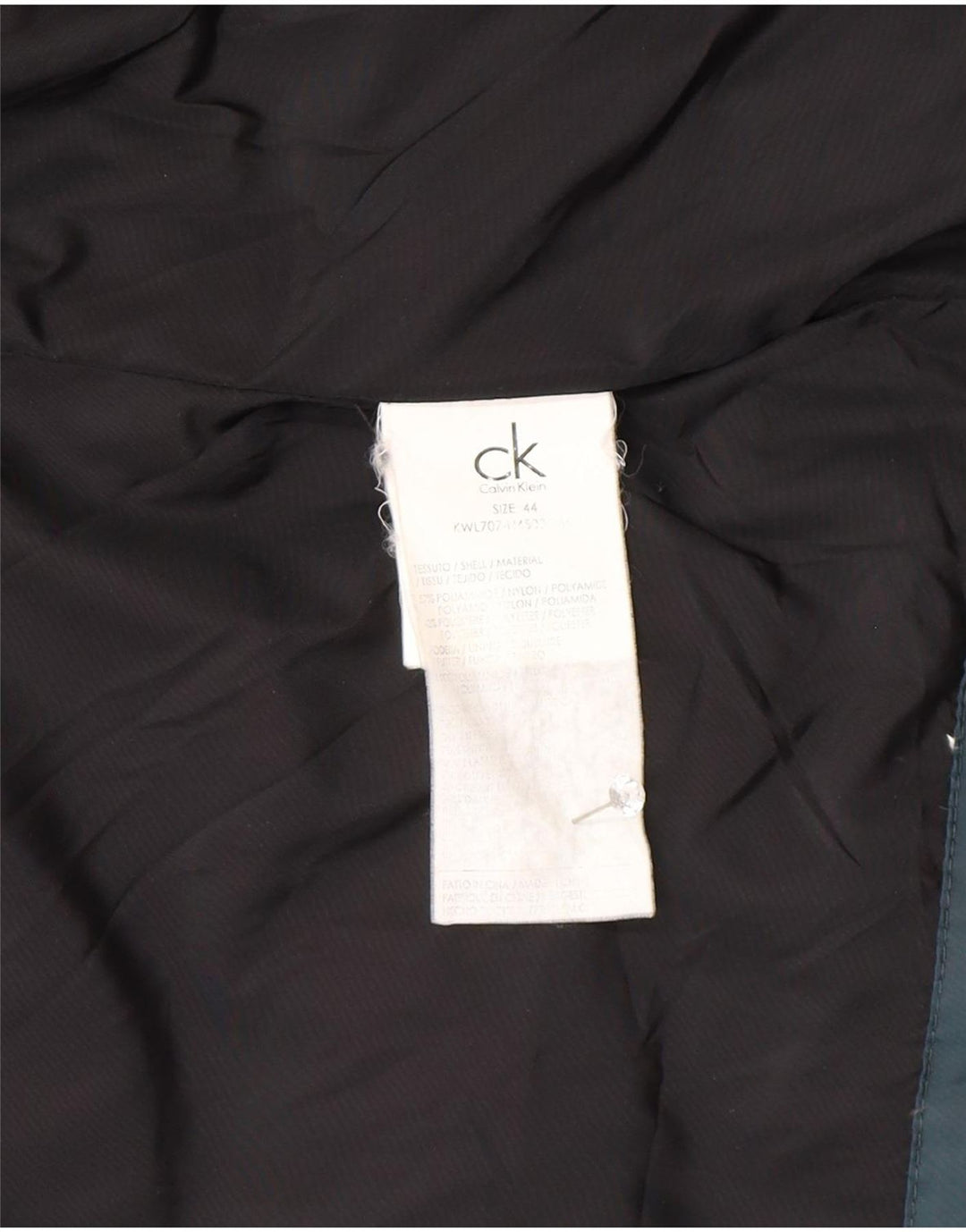 Chaqueta Acolchada Mujer Calvin Klein IT 44 Poliamida Verde Medio