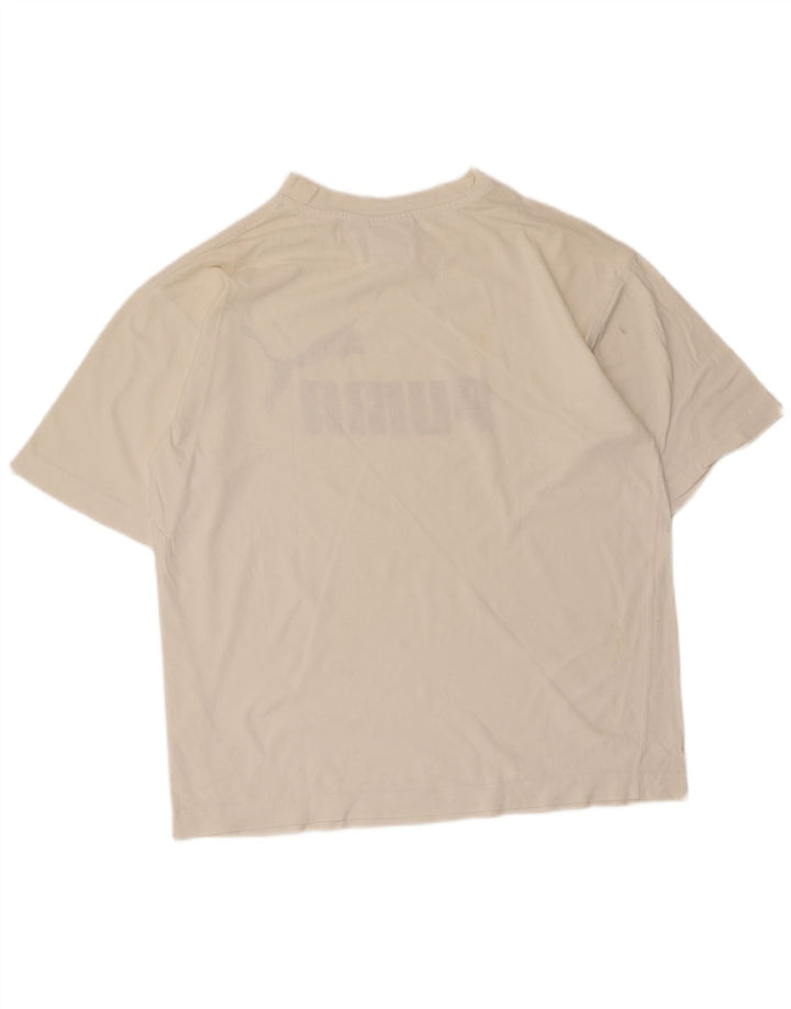 Puma Camiseta gráfica para hombre Top Small White Cotton