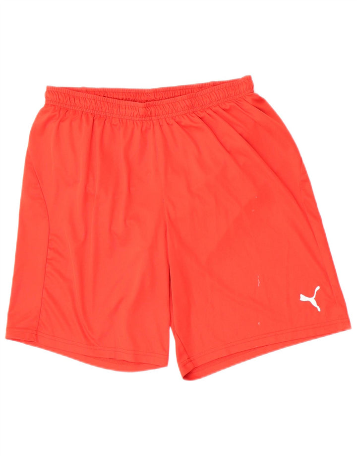 Puma - Pantalones cortos deportivos para hombre, poliéster rojo grande