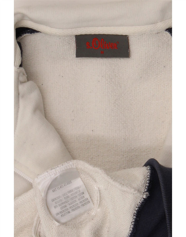 S.OLIVER Mens Tracksuit Top Jacket Medium White Colourblock Cotton Vintage S.Oliver and Second-Hand S.Oliver from Messina Hembry 