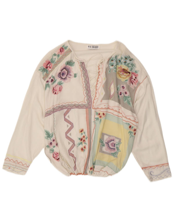 Together - Jersey para mujer, talla 40, XL, viscosa floral, color blanco roto