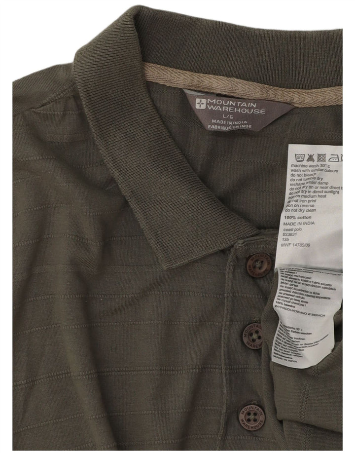 Polo para hombre Mountain Warehouse de algodón caqui grande