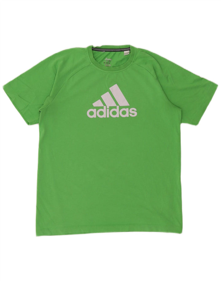 ADIDAS Chicos Climalite Graphic Camiseta Top 15-16 Años Verde Algodón