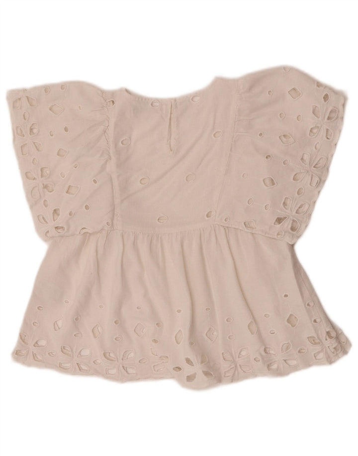 Zara Blusa Niña Top 6-7 Años Blanco Algodón