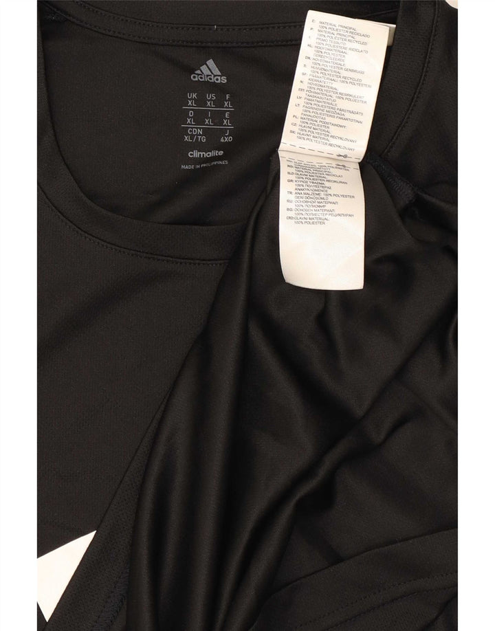 Adidas Mens Climalite Graphic Camiseta Top XL Negro Poliéster