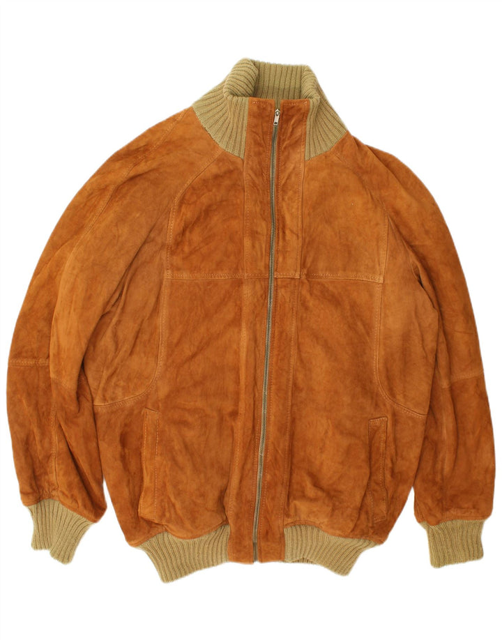 Essebi Chaqueta bomber de ante para hombre IT 52 XL Cuero beige