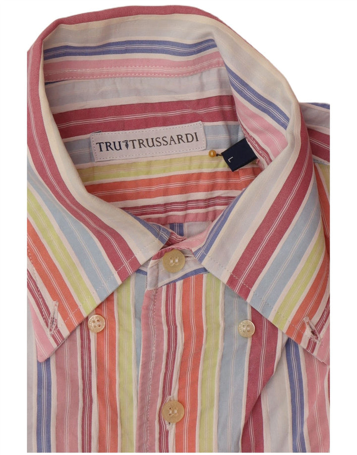 Camisa Trussardi Hombre Manga Corta Large Rayas Multicolor
