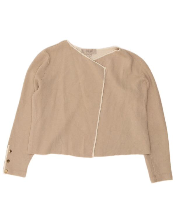 Hobbs Suéter Cárdigan Abierto para Mujer UK 14 Viscosa Beige Medio