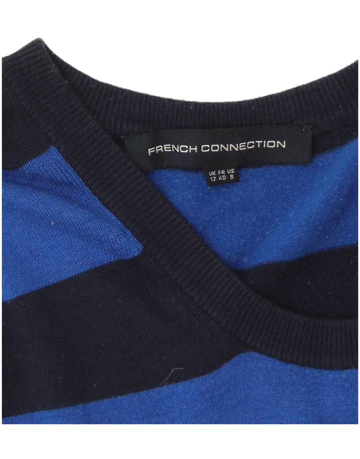 French Connection Vestido tipo jersey para mujer UK 44 Azul medio a rayas