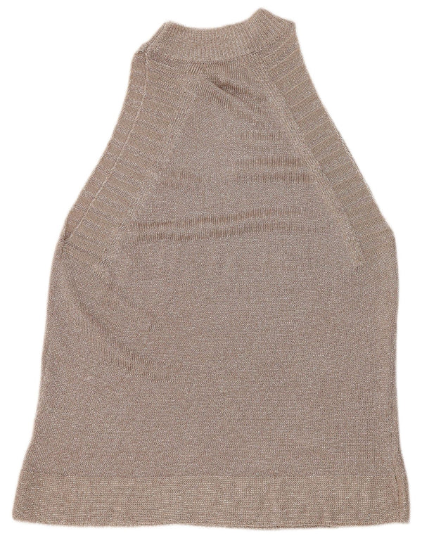 Topshop Top Halter para Mujer UK 40 Mediano Plata