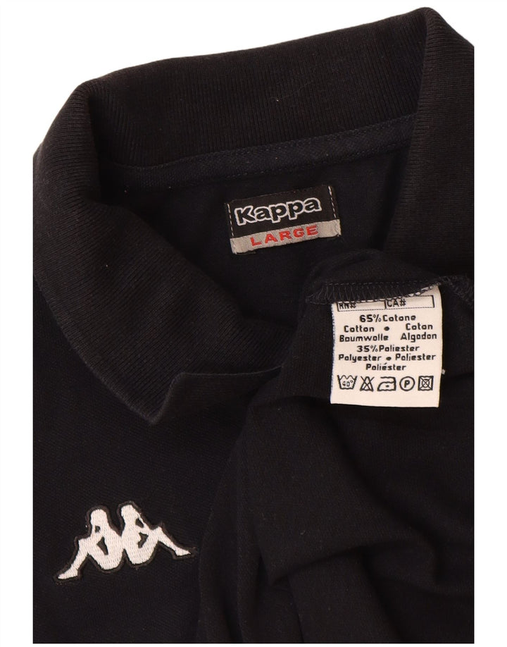 Kappa Polo Hombre Grande Algodón Negro