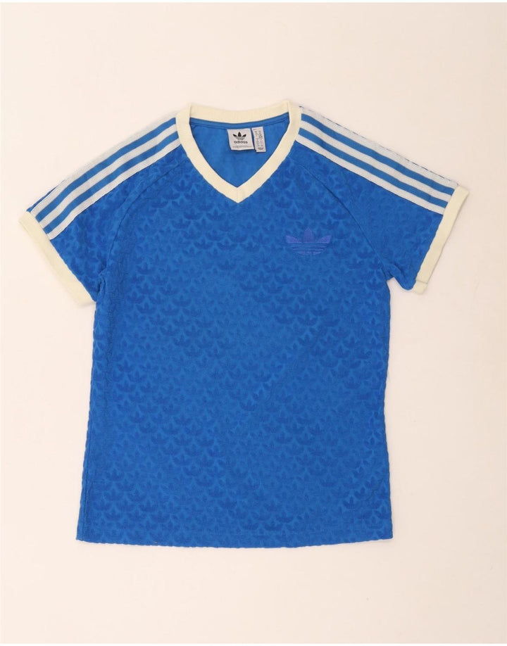 Adidas Camiseta gráfica para mujer Top UK 44 Algodón azul medio