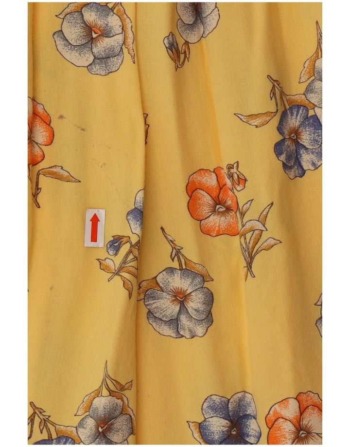 Falda acampanada midi vintage para mujer W24 XS amarillo floral