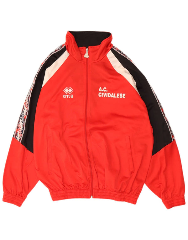 Errea Mens Graphic Full Tracksuit Large Red Colourblock Polyester