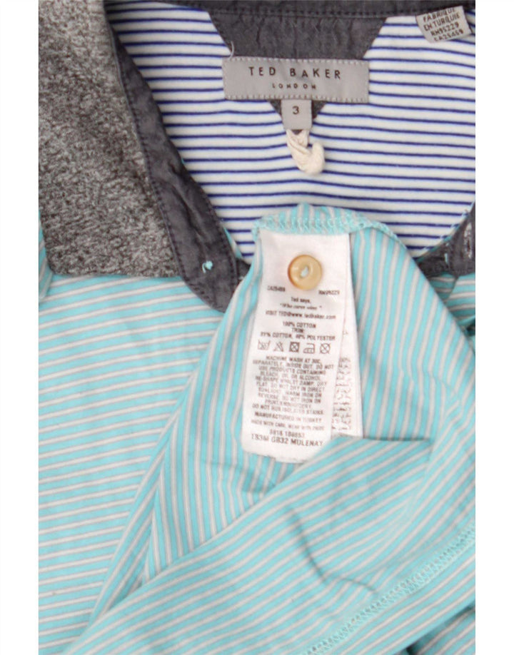 Polo para hombre de Ted Baker Talla 3 Algodón a rayas azul medio