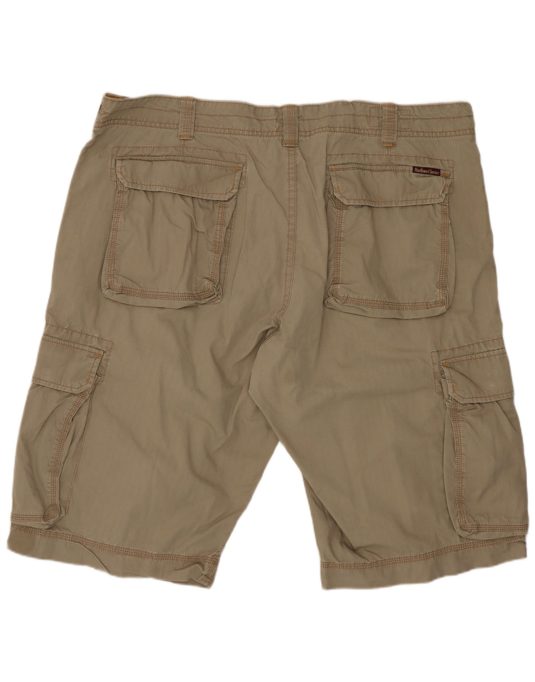 Marlboro Classics Pantalones cortos cargo de ajuste regular para hombre W40 XL Algodón caqui