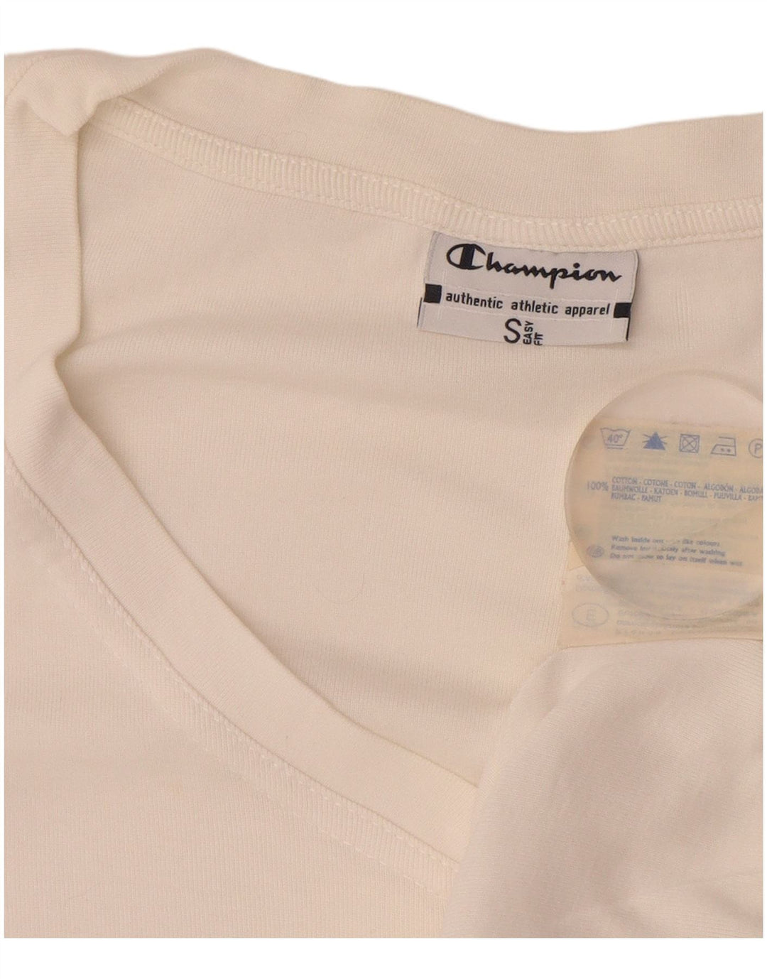 CHAMPION Camiseta sin mangas de ajuste fácil para mujer UK 10 Small White Cotton