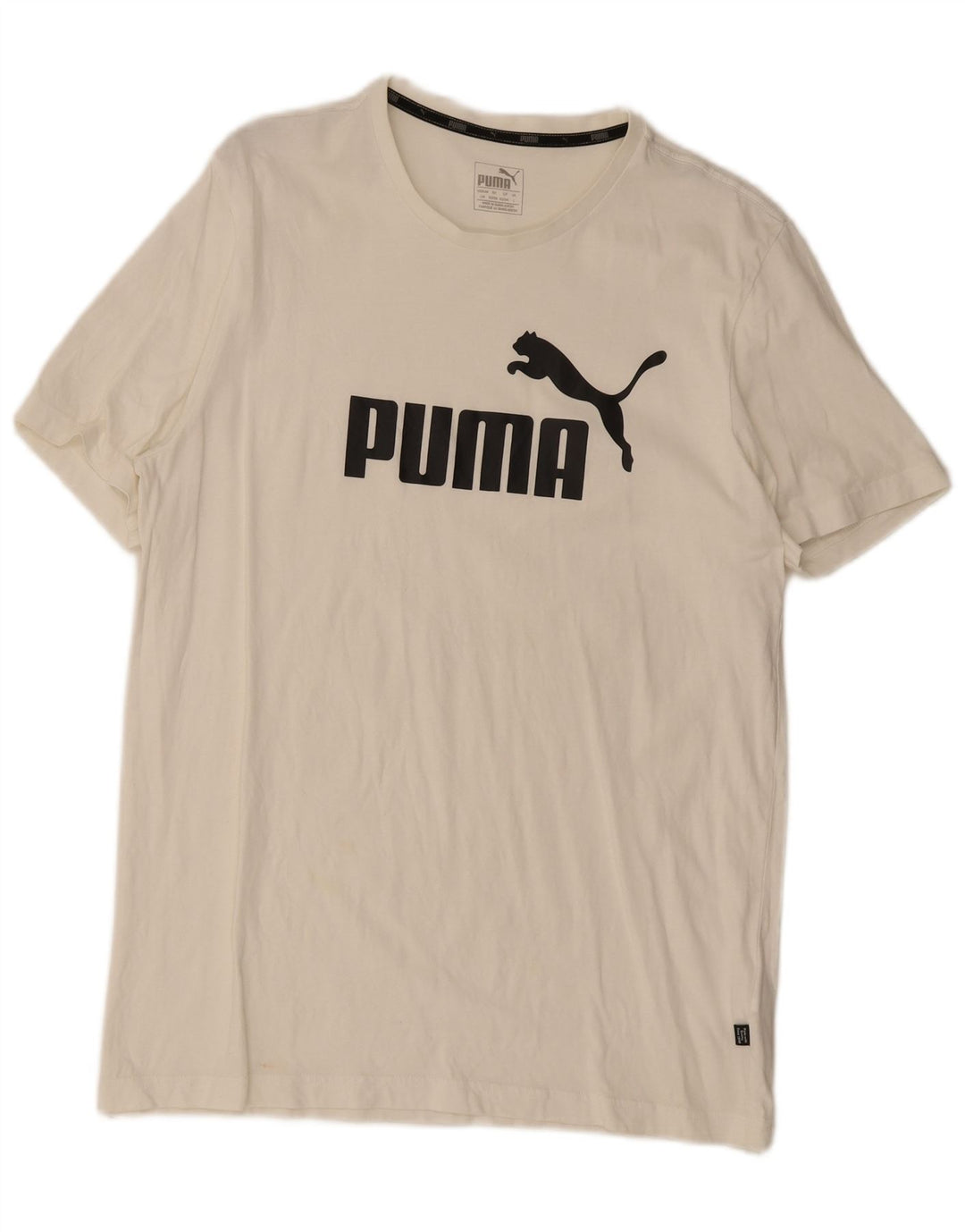 Puma - Camiseta gráfica para hombre, talla grande, algodón blanco