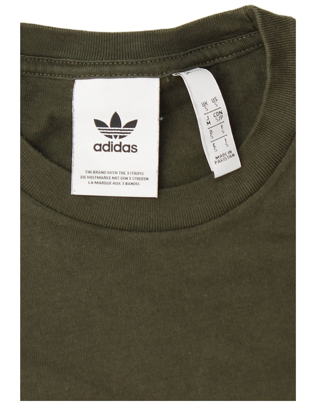 ADIDAS Mens T-Shirt Top Small Khaki Cotton