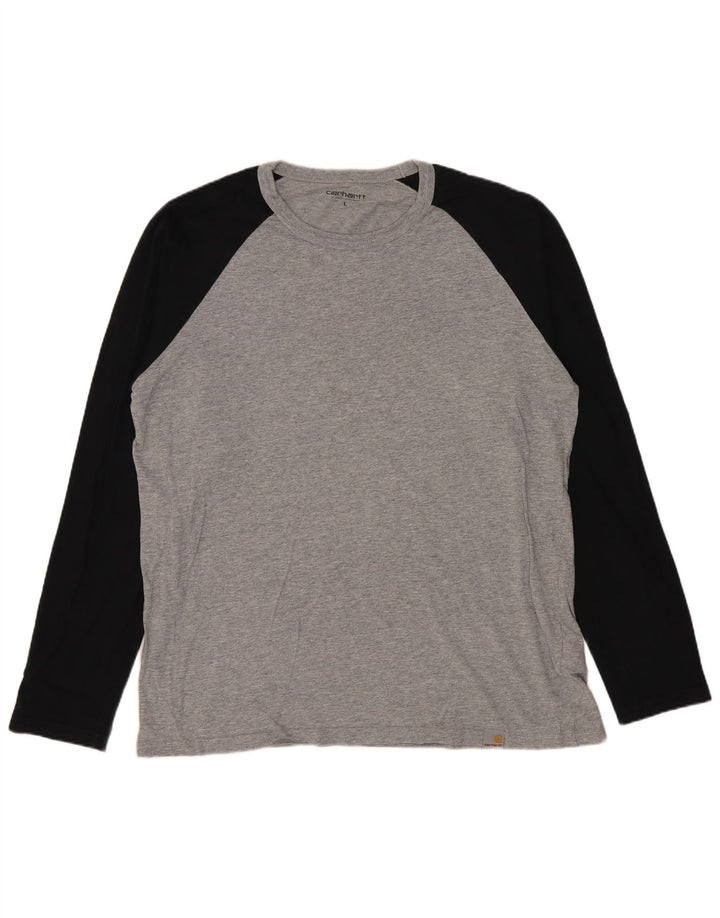 Carhartt Hombre Top De Manga Larga De Algodón Color Block Gris Grande