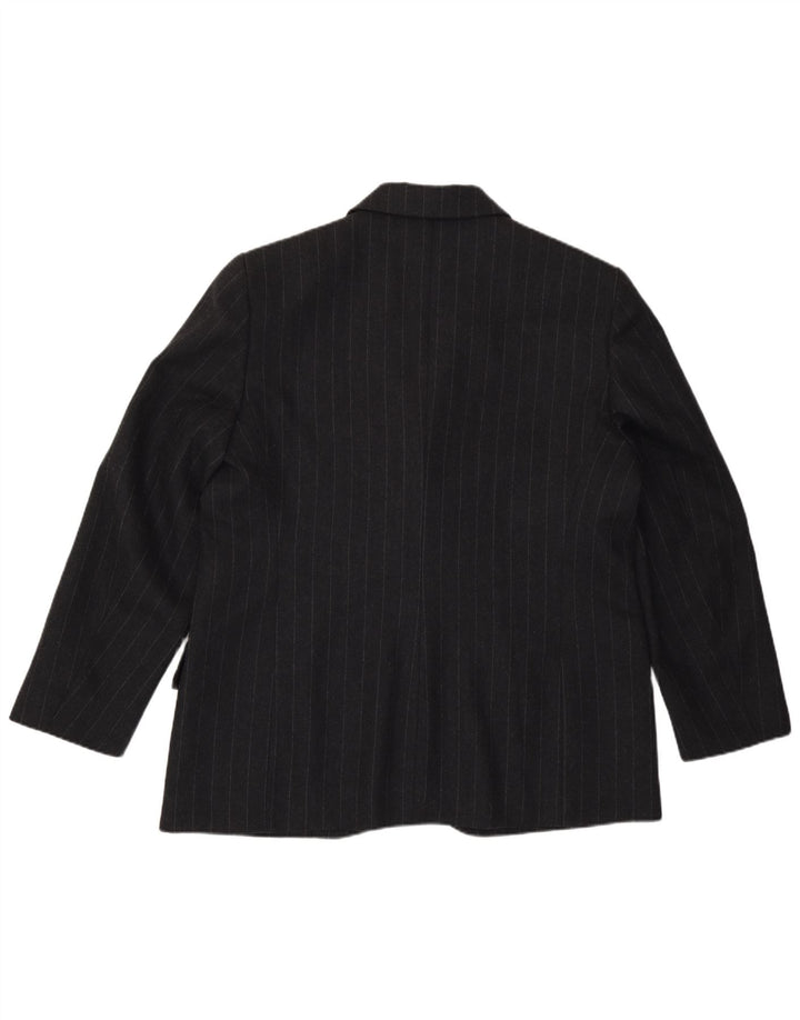Gianfranco Ferre Chaqueta tipo blazer con 1 botón para mujer UK 40 XL Gris a rayas