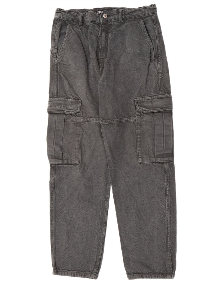 Zara Jeans Cargo Sueltos para Hombre EU 38 Small W30 L29 Gris